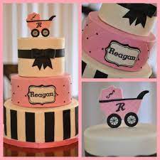 Pink Black White Baby Shower Cake Baby Shower Baby Shower Cakes Baby Girl Cakes Baby Cake