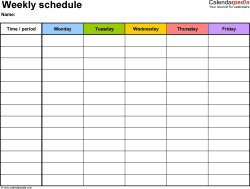 Adjust row size to jot. Free Weekly Schedules For Excel 18 Templates