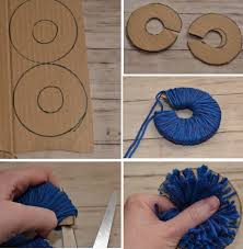 More images for how to make yarn pom poms with cardboard » How To Make Pom Poms 5 Ways And How To Use Them Our Daily Craft