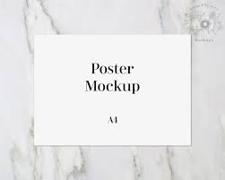 Print Mockup A4 Poster Mock Up On Marble Landscape Paper Etsy In 2020 Poster Mockup Print Mockup Mockup