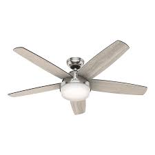 Hunter Fan 54 In Led Indoor Brushed Nickel Ceiling Fan With Light And Remote Control Certified Brushed Nickel Ceiling Fan Ceiling Fan With Light Ceiling Fan