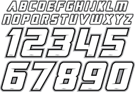 Want to design your team's jerseys? Mx Number Plate Lettering Fonts Lettering Jersey Font