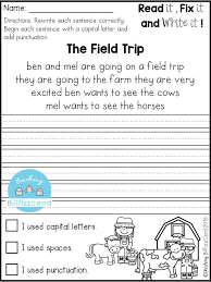 Free Fix It Up Sentences First Grade Writing 1st Grade Writing Teaching Writing
