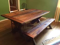 If you want a reclaimed rustic look or something smooth and modern, we can make it happen. Reclaimed Barnwood Dining Table Cross Leg Traditional Dining Room Dallas By Restoring Texas Houzz