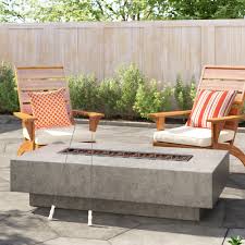 The fire pit with cover included with your liquid propane fire pit table allows you to keep your fire pit outdoors during all seasons, while keeping it protected from any harsh weather conditions. Elementi Hampton 14 H X 56 W Concrete Propane Outdoor Fire Pit Table Reviews Wayfair