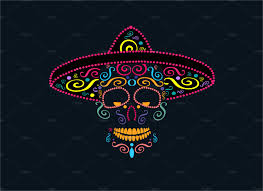 Svg, png, dxf and eps. Mexican Skull With Sombrero And Orna Pre Designed Photoshop Graphics Creative Market