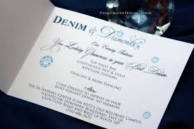 Creative Outlook Designs Denim And Diamonds Theme Invitation Wedding Dress Code Wording Wedding Invitations Denim And Diamonds