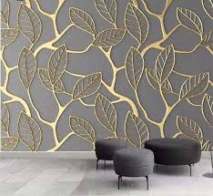 Embossed Golden Leaves Mural Wallpaper Modern Market Online Wall Painting Living Room Custom Photo Wallpaper Wall Wallpaper