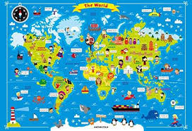 Fun Wall Chart World Map Sheet Map