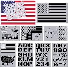 Maybe you would like to learn more about one of these? Amazon Com Mosaiz American Flag Star Stencil Template 9 Pcs Reusable Patriotic Usa Flag 50 Star Stencils With Numbers Signs And Alphabet Letter Stencils For Painting On Wood And Wall 4