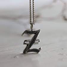 A, b, c, d, e, f, gaston. Amazon Com Z Pendant Necklace Biker Gothic A Z Silver Alphabet Initial Letters Name Gift Handmade Products