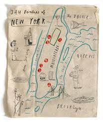 Jhu Foodies Of New York Map Hand Drawn Illustration Illustrated Map Oliver Jeffers Sketch Book