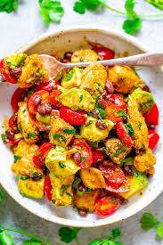 Chicken Avocado Black Bean Salad Averie Cooks Recipe Easy Green Salad Recipes Yummy Salad Recipes Potatoe Salad Recipe