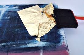 We recommend painting just a hair outside your pencil lines so that you don't see the pencil in the final product. Diy Abstract Painting With Gold Foil