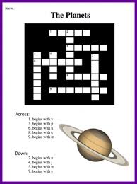 No pencil or eraser required! Planets Crossword Puzzle