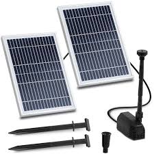 Solarbrunnen gibt es in vielen größen, formen und materialien. Solar Springbrunnen Brunnen Garten 1 350 L H Reichweite 5 M Fordertiefe 2 5 M 10250179