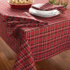 Holiday Plaid Tablecloth And Napkins Plaid Tablecloth Christmas Table Cloth Plaid Napkins