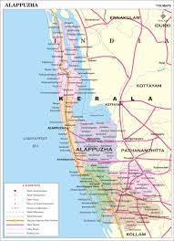 Western ghats form an almost continuous mountain wall. Alappuzha District Map Kerala District Map With Important Places Of Alappuzha Newkerala Com India