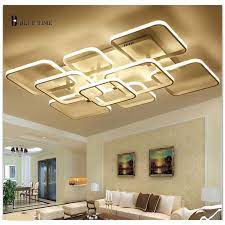 New Rectangle Remote Control Living Room Bed Room Light Modern Led Ceiling Lights Luminarias Para Sala Modern Living Room Lighting False Ceiling Ceiling Design