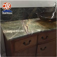 Marble comes in hues of white, grey and black as well as yellow, green and pink. Rainforest Green Marble Kitchen Beautiful Countertop From China Stonecontact Com