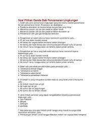 Soal dan jawaban pilihan ganda tentang limbah. Soal Pilihan Ganda Bab Pencemaran Lingkungan