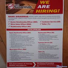Aug 01, 2021 · saat ini pt. Lowongan Kerja Pt Bank Sinarmas Tbk Maret 2021