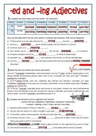 Ed And Ing Adjectives Adjective Worksheet Grammar Worksheets Adjectives