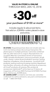 30 Off Your Purchase Of 100 Or More Coupons Joann Online Coupons