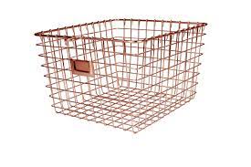 Spectrum Diversified Wire Storage Basket Vintage Locker Basket Style Rustic Farmhouse Chic Steel Storage For Closets Pantry Kitchen Garage Bathroom Mor In 2021 Rose Gold Room Decor Gold Room Decor
