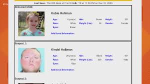 He was last seen wearing a gray iron man shirt, blue jeans, black shoes with stripes on the sides and a dark blue ball cap. 6 Year Old Kobie Holiman Found Amber Alert Canceled Khou Com