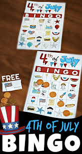 Red, white, and blue sparkling glitter scattered with shiny stars confetti. Free Printable 4th Of July Bingo Game