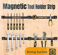 ‎POWERTEC 12 in. Magnetic Tool Holder Strip, Metal Magnet Tool Bar  Organizers w/Mounting Screws for Garage/Workshop/Kitchen (4PK) 71965N