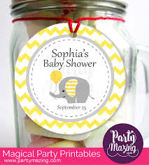 Canva makes it easy to create stunning, original. Yellow Elephant Printable Baby Shower Favor Tags E183 Partymazing