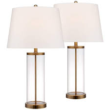 Glass And Gold Cylinder Fillable Table Lamp Set Of 2 17t86 Lamps Plus Lamp Sets Table Lamp Glass Table Lamp