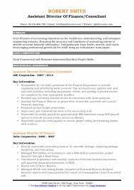 Their main duties include building revenue reports, distributing calculated funds to various departments and implementing company financial policies. Assistant Director Of Finance Resume Samples Qwikresume