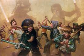 Graig Davidson Kids Playing Star Wars Star Wars Illustration Star Wars Painting Star Wars Art