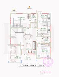 4bhk Floor Plan And Elevation In 5 Cent Floor Plan Design House Architecture Design Architectural House Plans