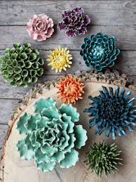 Shop with confidence on ebay! Amazon Com Chive Ceramic Decorative Flower Table Top And Wall Hanging Unique Tablescape And Wall Art Installation Small Set Of 3 Pink Green Flower Teal Mum Everything Else