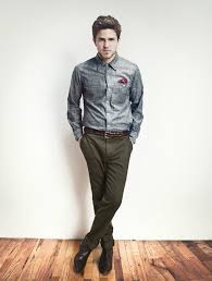 Black Pants And Brown Boots Men Kasil Workshop Fw12 Chambray Shirt Brown Braided Leather Belt Army Green Pant Black Boots