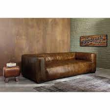 Divano Marrone In Cuoio 3 4 Posti John Canape Cuir Marron Canape Cuir Vintage Canape