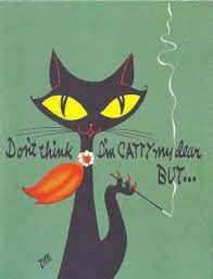 Vintage Birthday Card Black Cat Art Vintage Birthday Cards Cat Cards