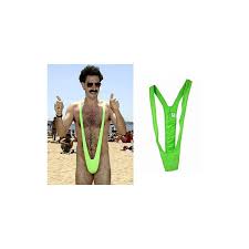 The group posed for photos dressed in the revealing swimsuits in the capital city of astana. Borat Mankini Boutique 3000