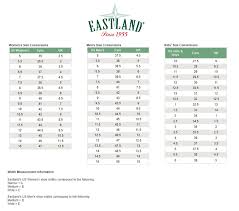Eastland Size Chart Outdoor Equipped