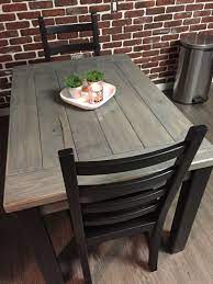 5ft Long Harvest Leg Table In Ebony And Classic Grey Stain Staining Wood Staining Furniture Stained Table