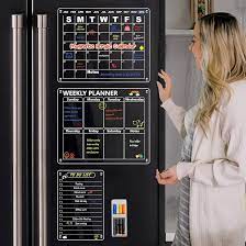 Loiion 3 Set Magnetic Fridge Calendar, Clear Fridge Calendar 2024 Magnetic,  Acrylic Fridge Planner, Fridge Planner Magnetic, Reusable Planner Memo  Monthly Weekly Calendar with 4 Dry Erase Markers : Amazon.co.uk: Stationery  &