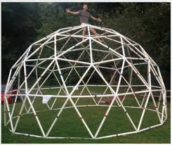 Build a curved ladder pivoting at the top of the dome and on two wheels at the bottom so that it can wheel around the dome. Build A Pvc 20 Foot Functional Geodesic Dome Make