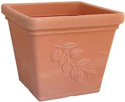 Wilko black square plastic plant pot 9cm 12 pack add to basket add (opens a popup) adding. Laura Plant Pot Square 60 X 60 Cm Height Terracotta Amazon Co Uk Kitchen Home