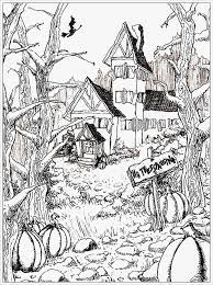 Beautiful Halloween Haunted House Coloring Sheets Halloween House Drawing Pyssel