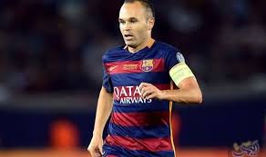 لاعب برشلونة أندريس إنييستا حاضر ا لمباراة ريال مدريد Tops Fashion Jersey
