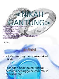 Translation to the english term akad nikah isn't available in any dictionary. Nikah Gantung Meaning